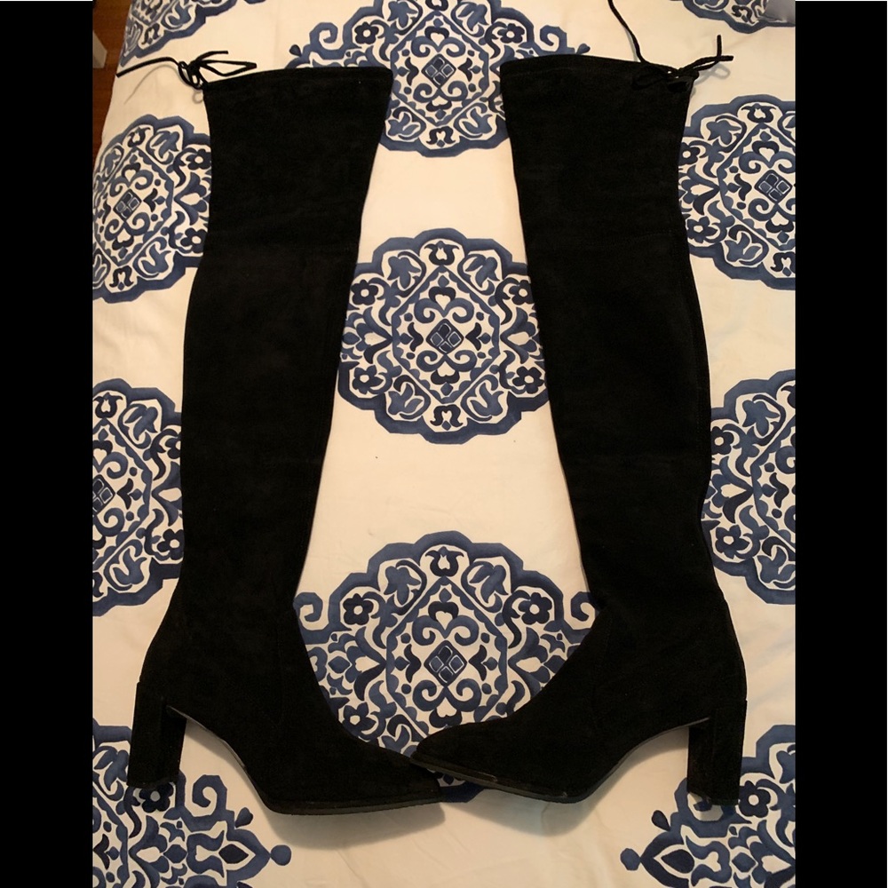 Kaitlyn Pan over the knee suede black boots